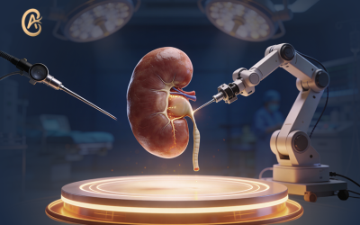 إصلاح ضيق الحالب وحوض الكلية بالروبوت الجراحي 